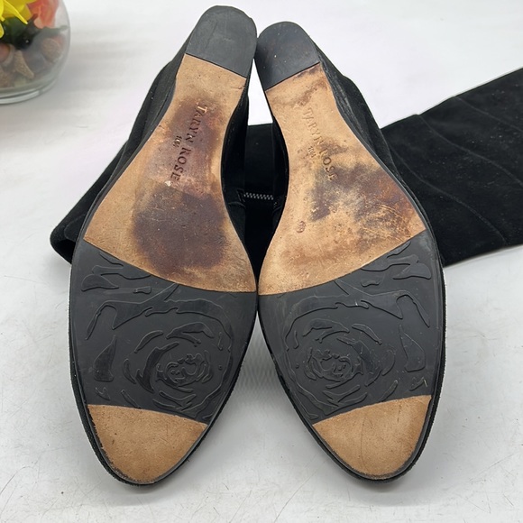 Taryn Rose Black Shin High Suede Wedge Boot Size 10. TB2694 - Picture 6 of 7